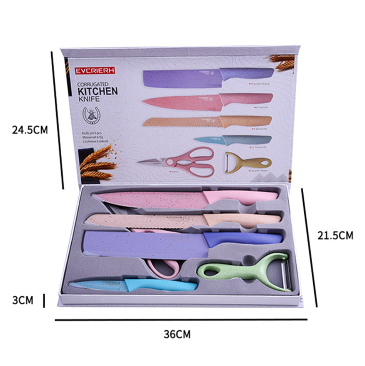 Set x 6 Cuchillos Acero Inoxidable Color