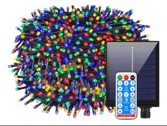 Luces Navidad Con Panel Solar Y Control
