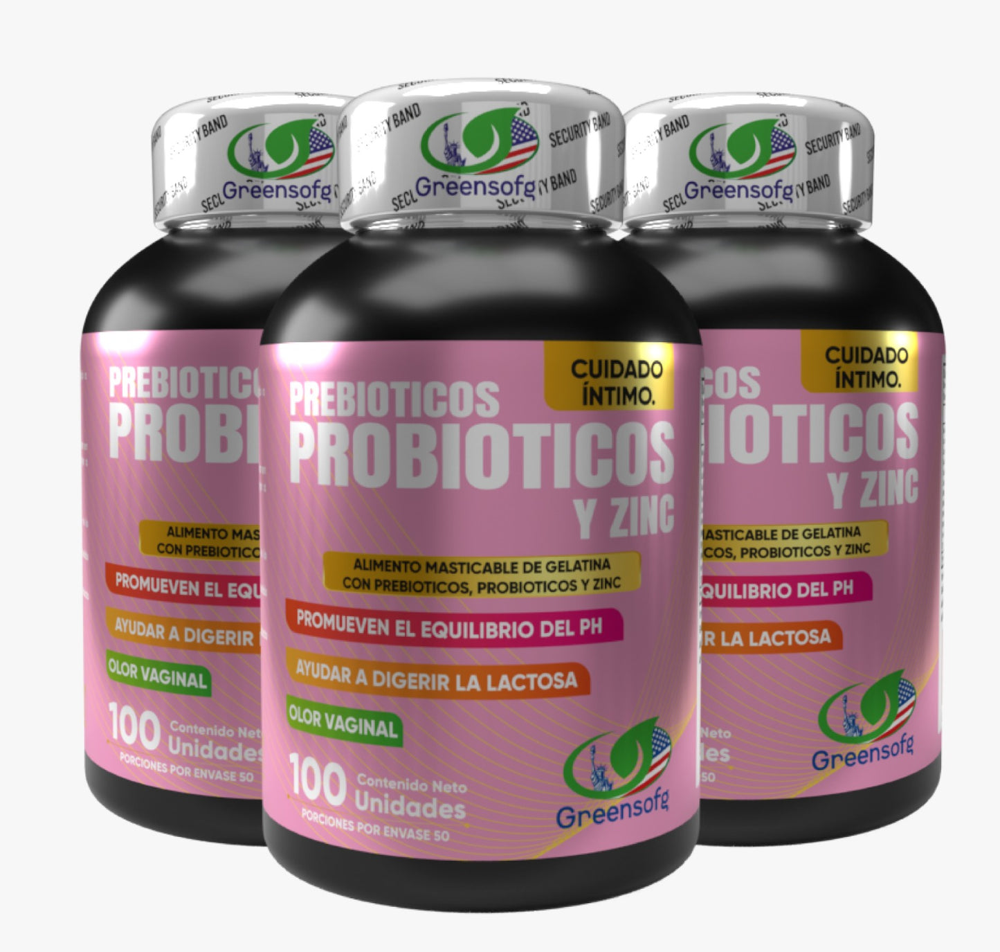Prebioticos Probiotico con zinc X3 Und  Greensof